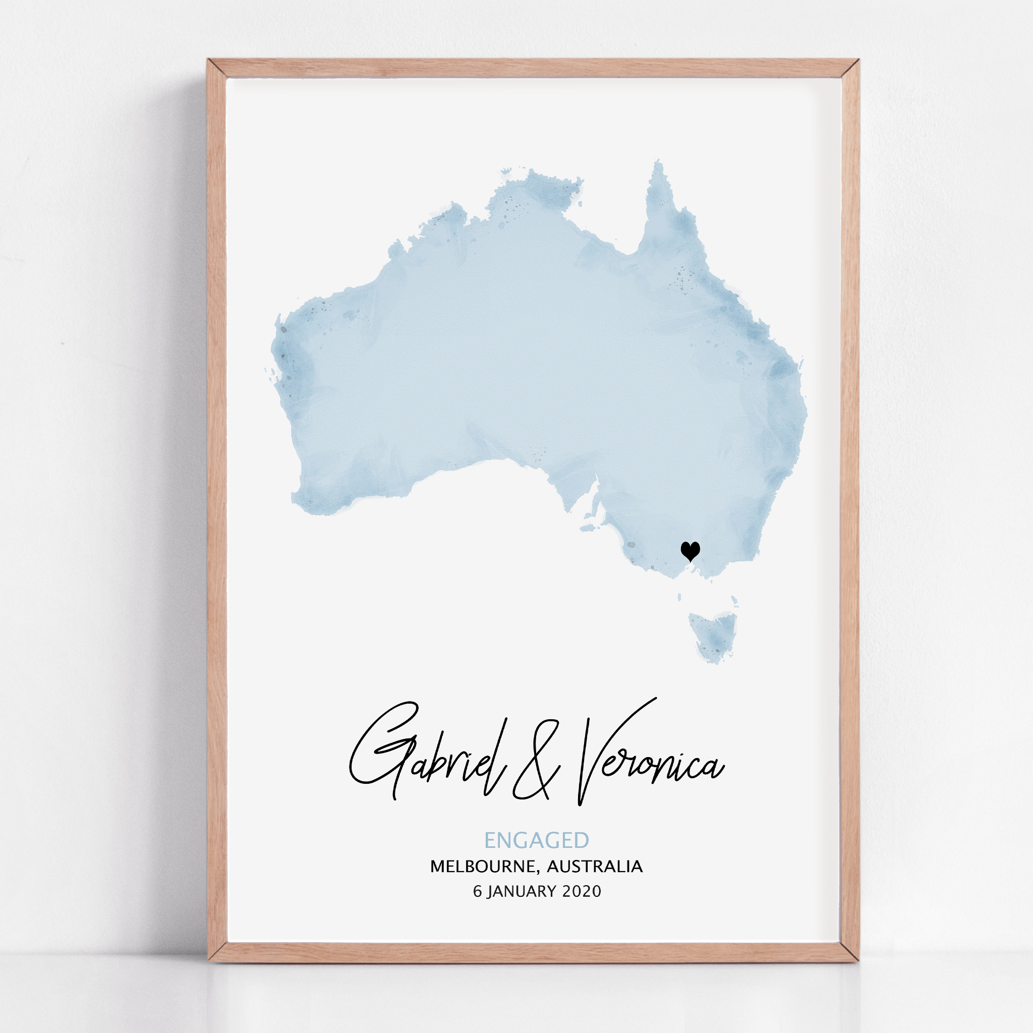 custom engagement gift framed artwork