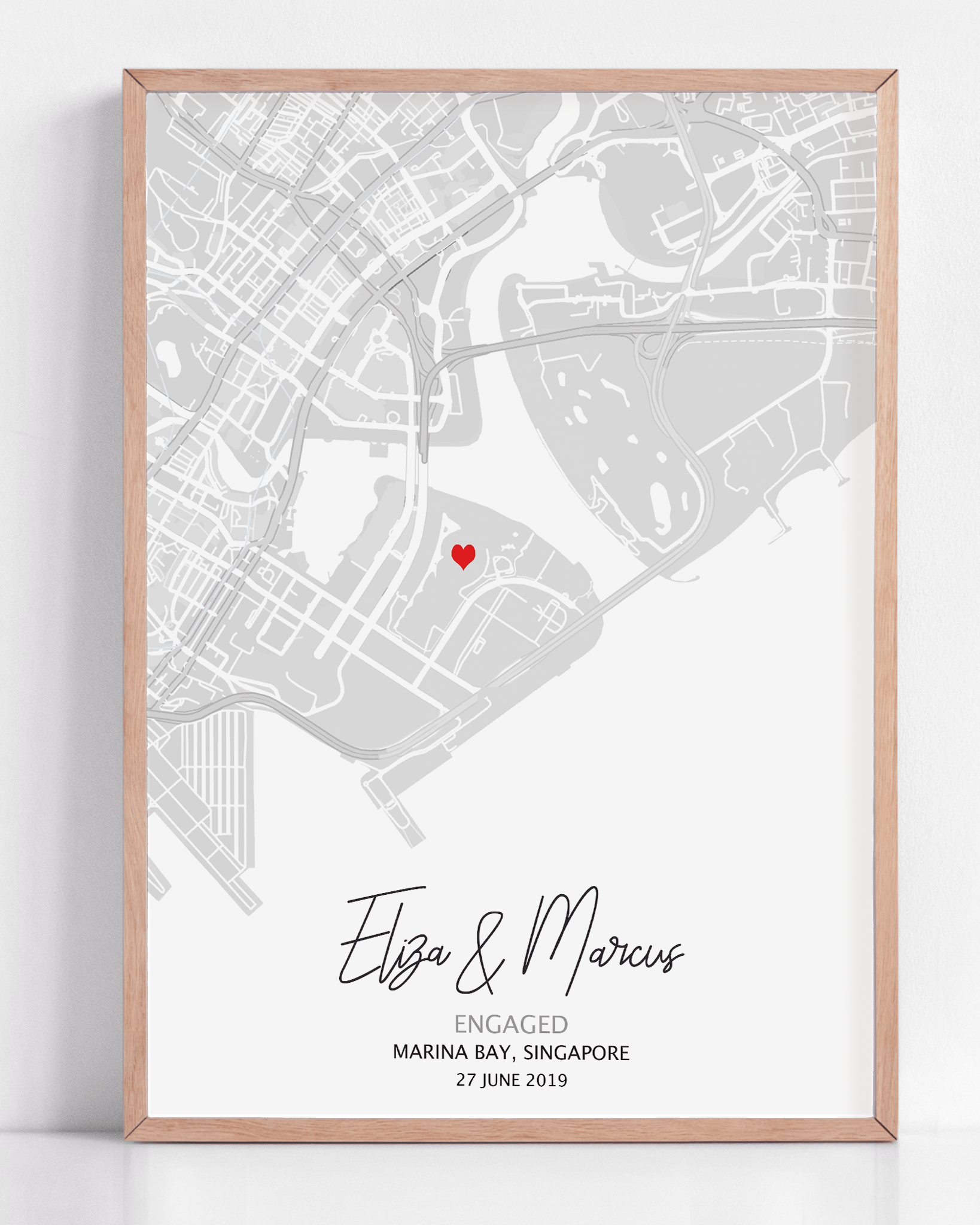 engaged gift custom print in frame