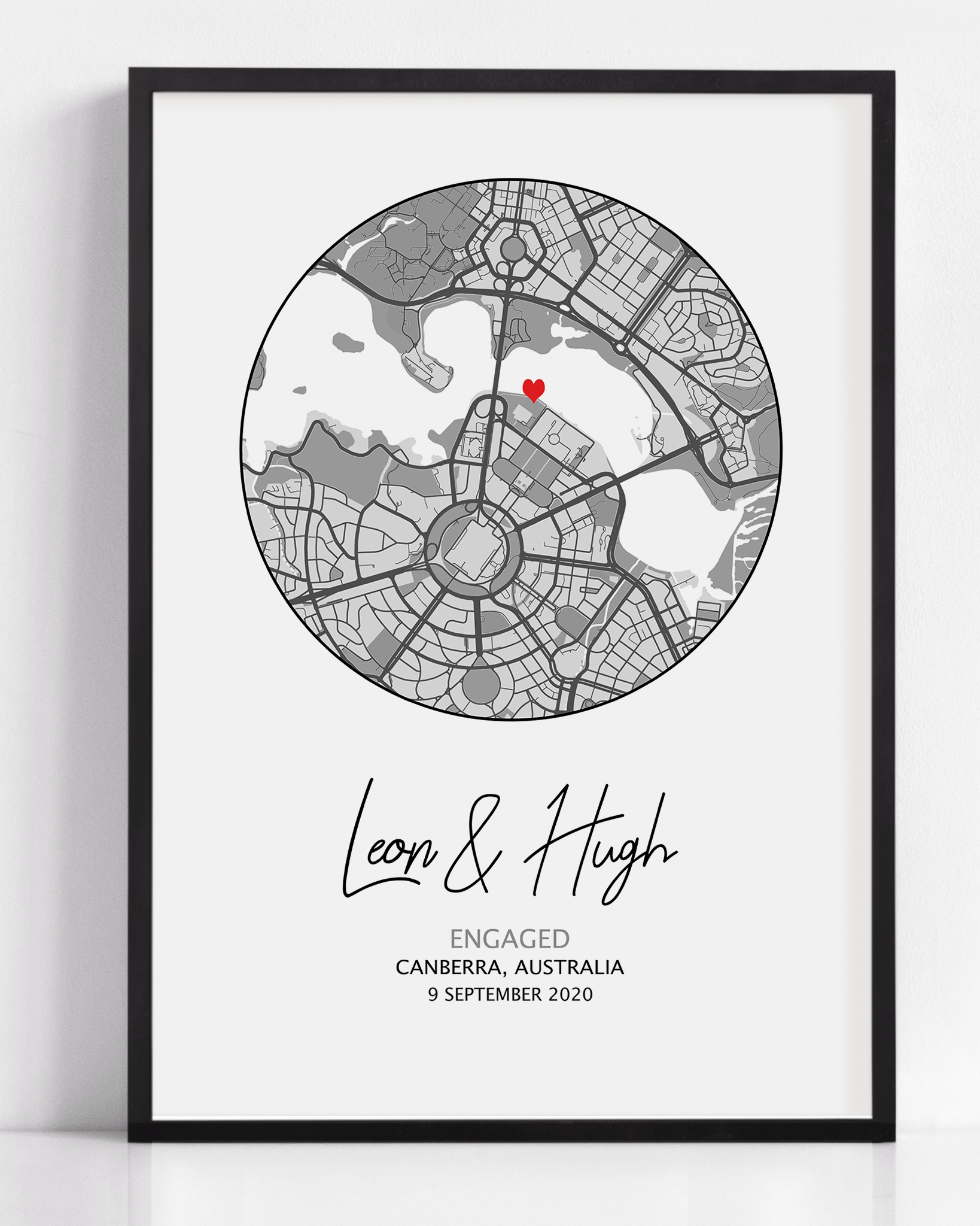 engagement gift for couple in frame