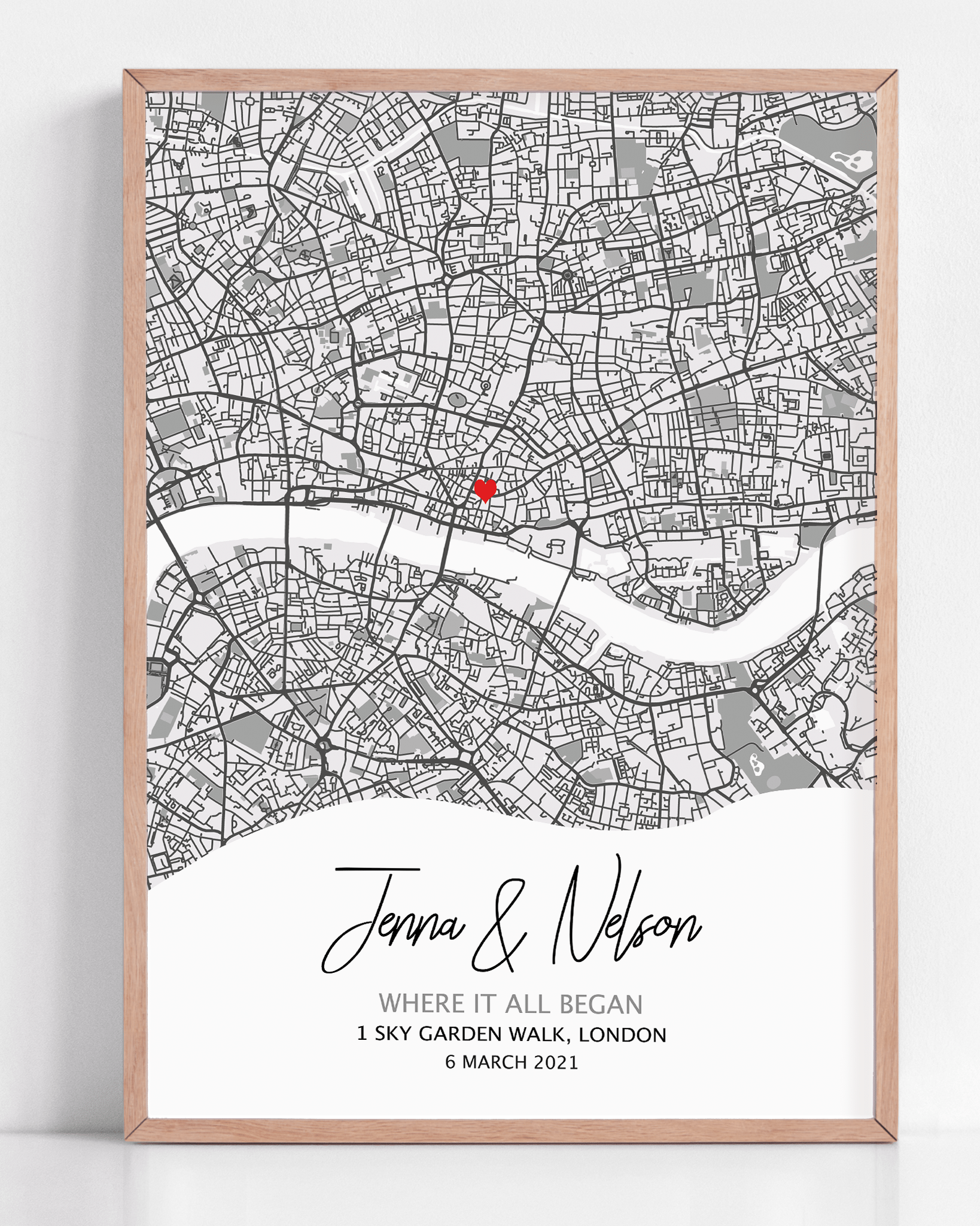 where we met gift custom frame