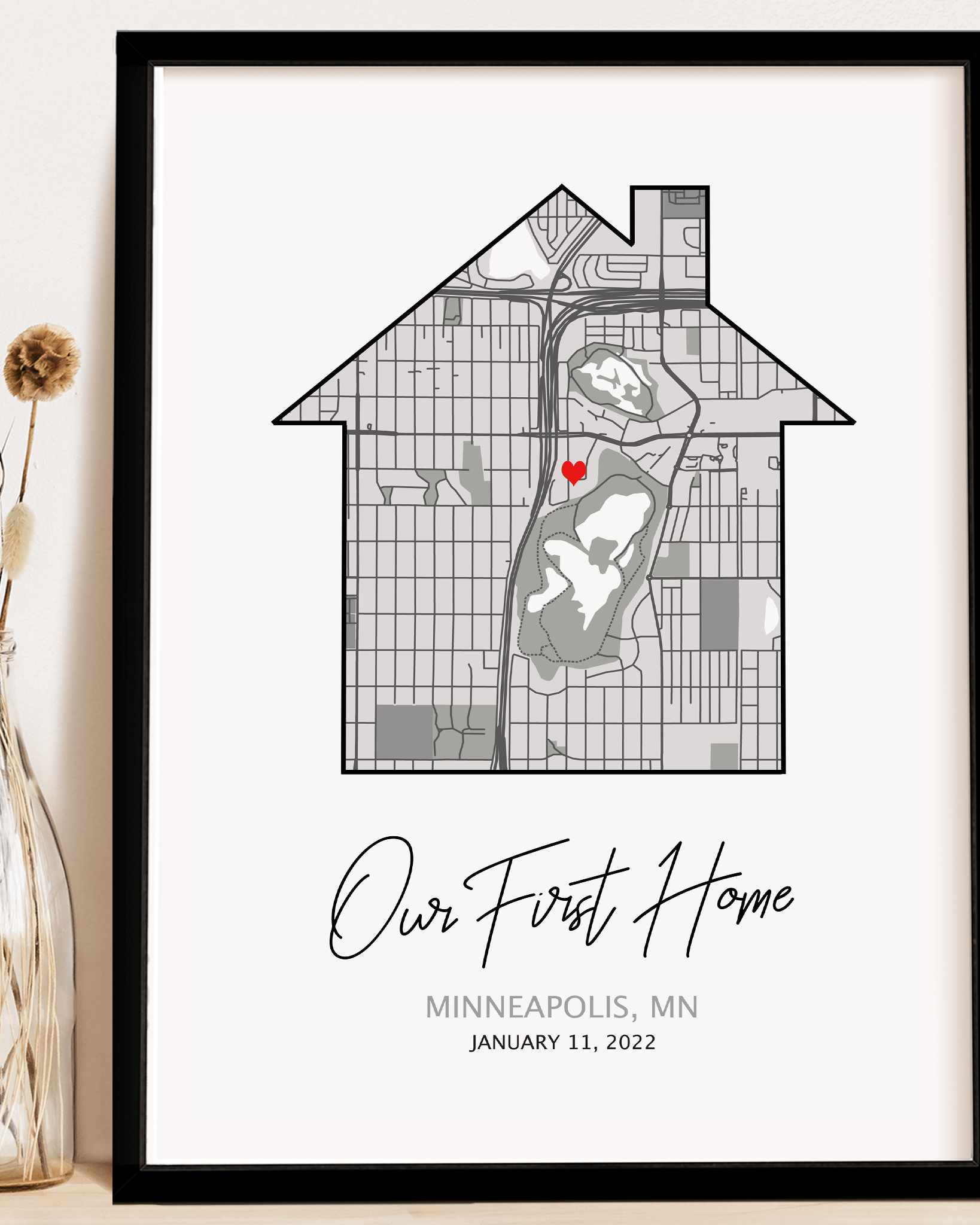 settlement closing gift framed map