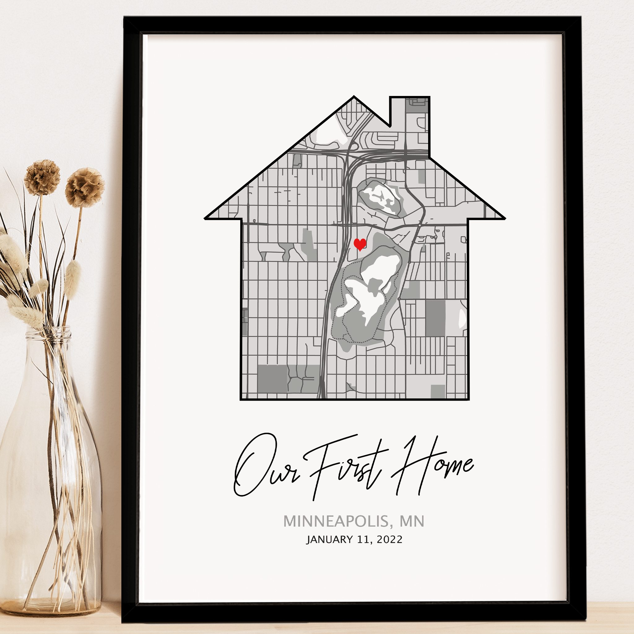 settlement closing gift framed map