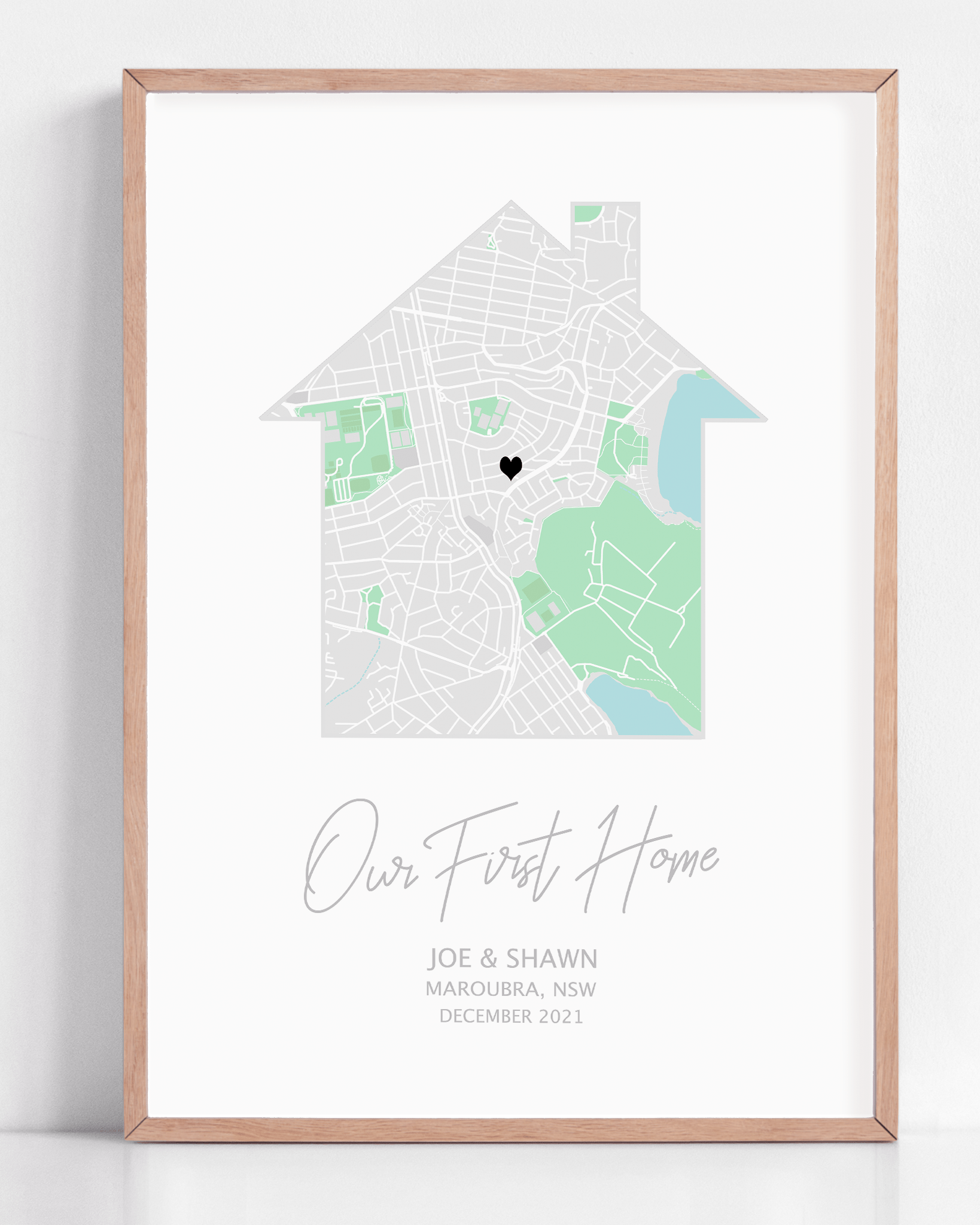 new home gift for homeowners framed map