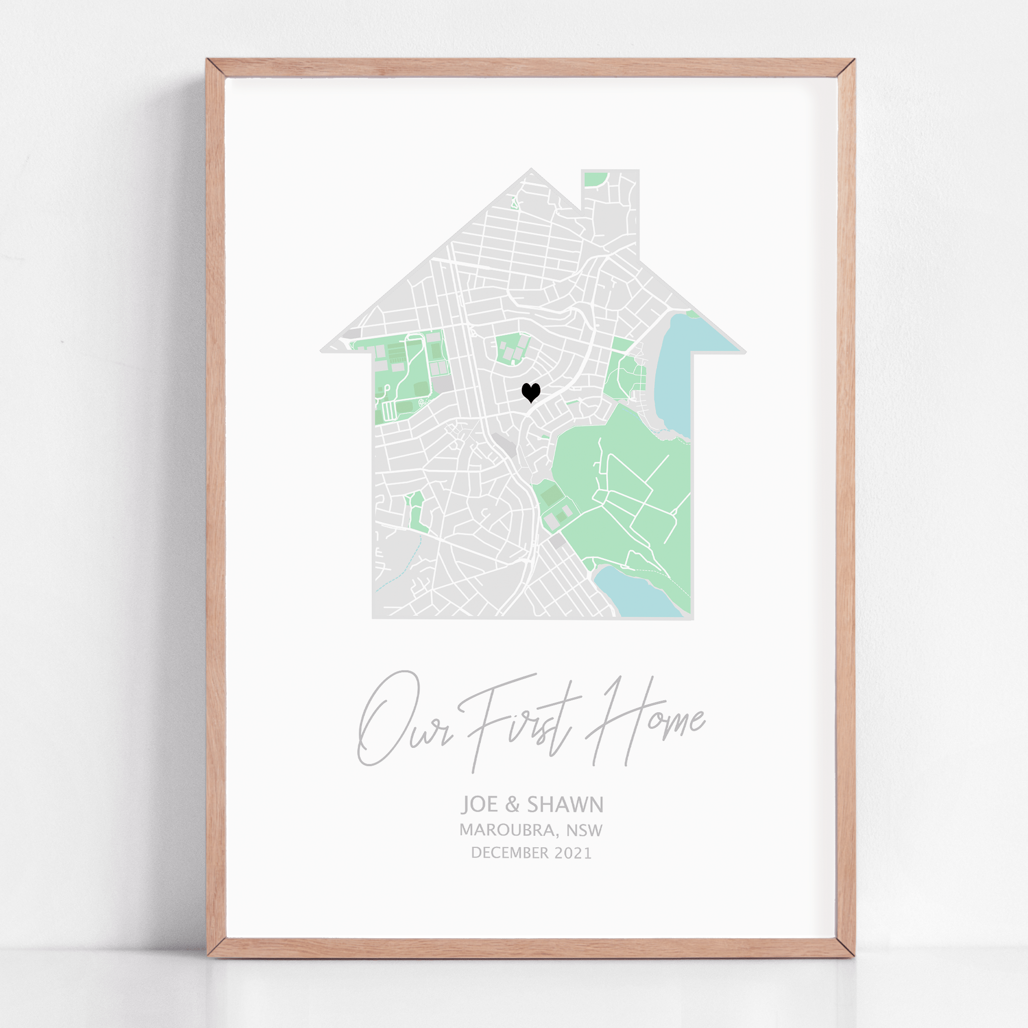 new home gift for homeowners framed map