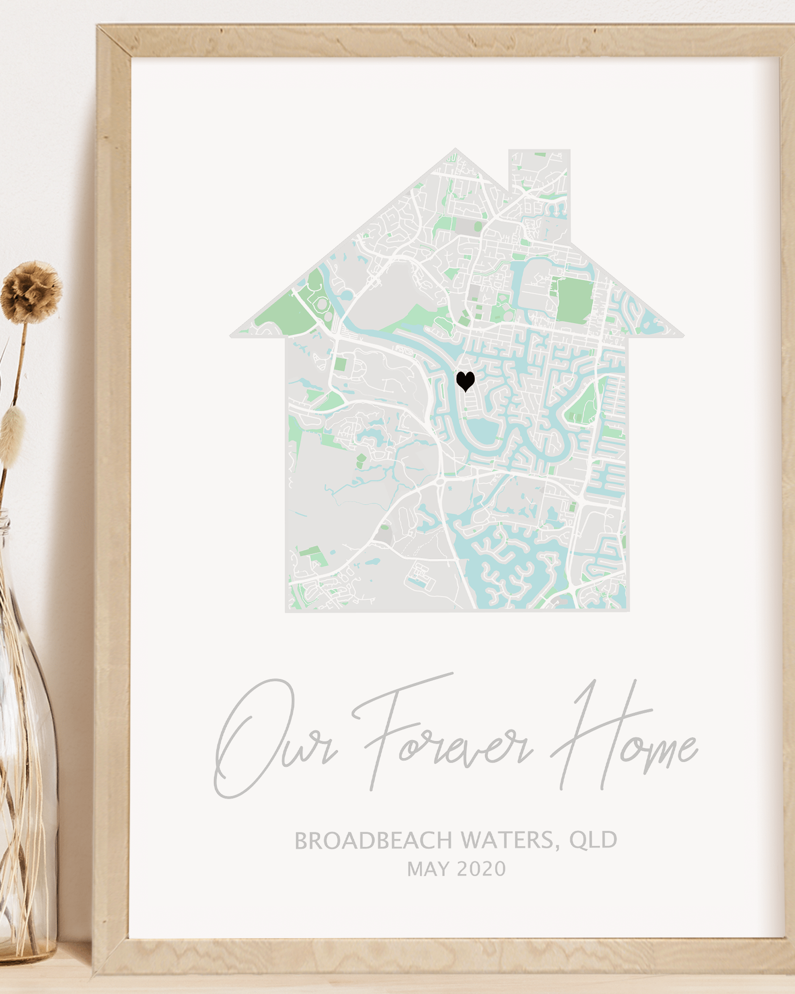 realtor closing gift framed map