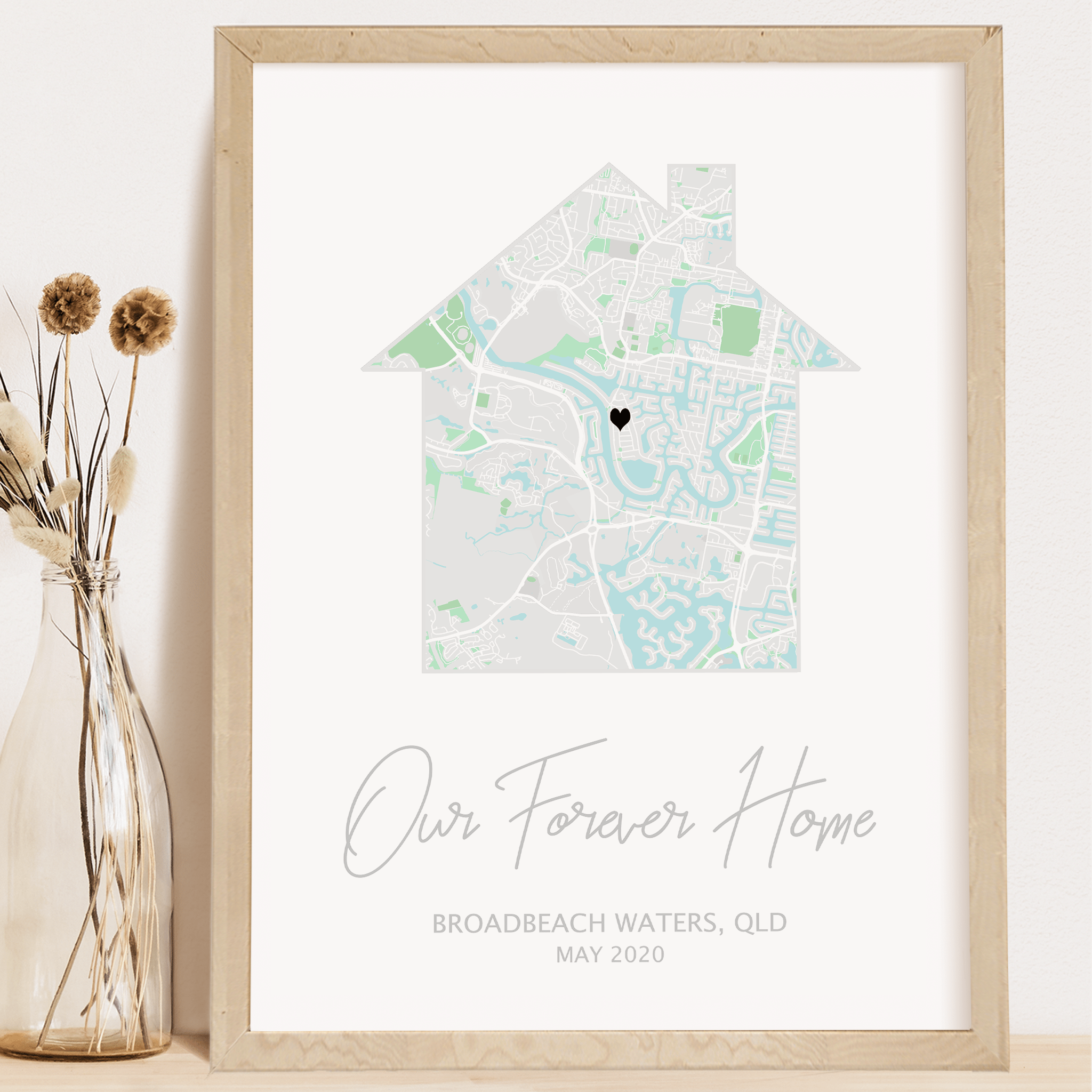 realtor closing gift framed map