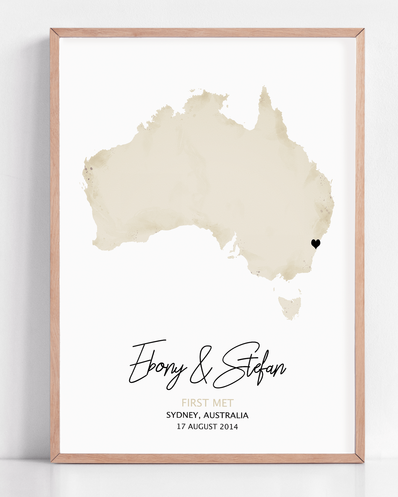 first met map gift framed custom artwork