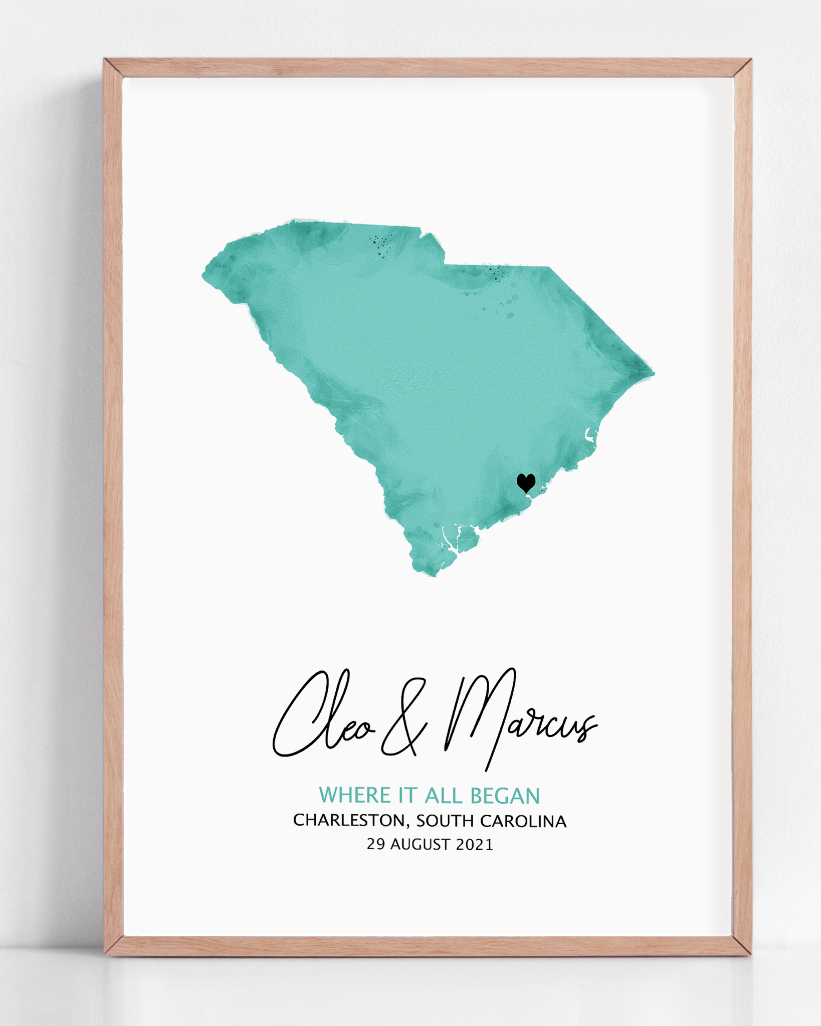 our first year gift framed custom artwork