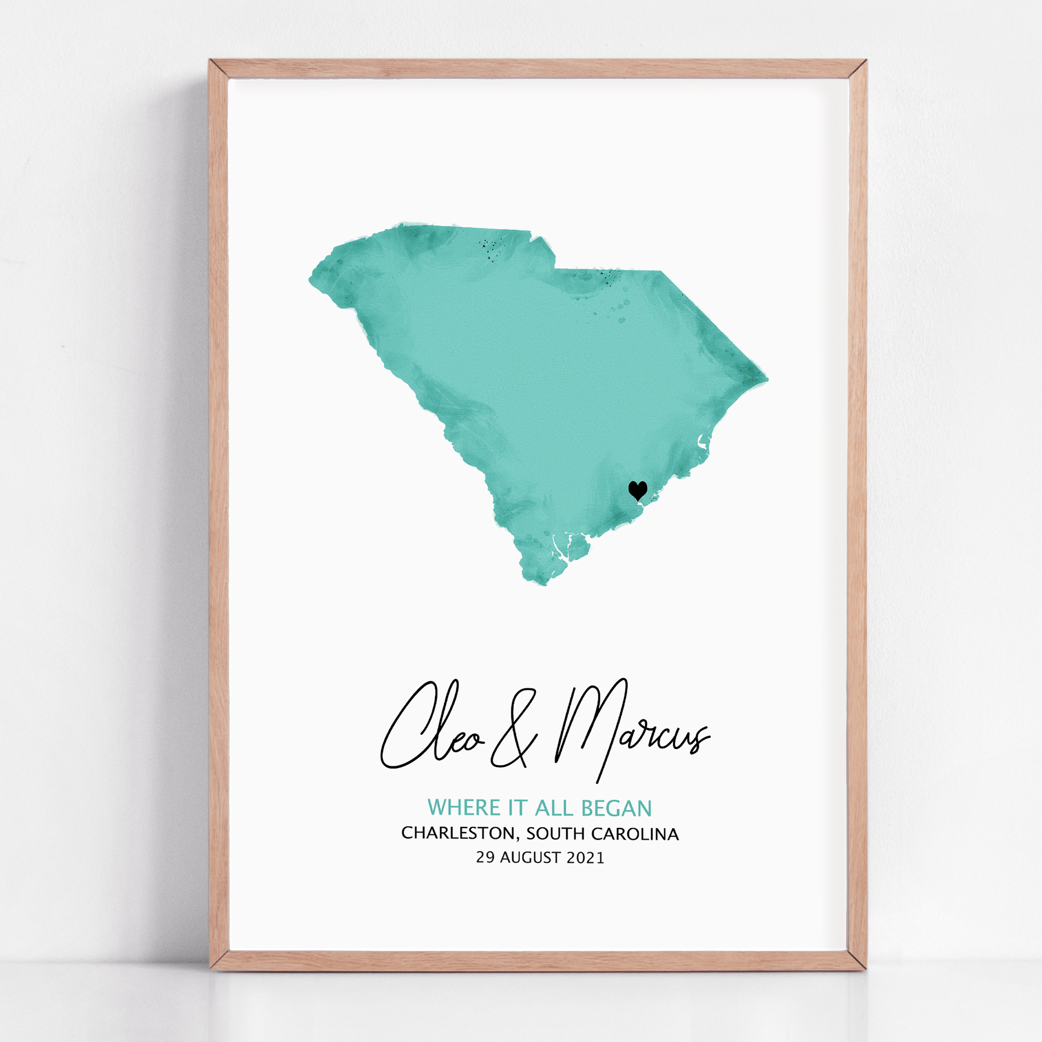 our first year gift framed custom artwork