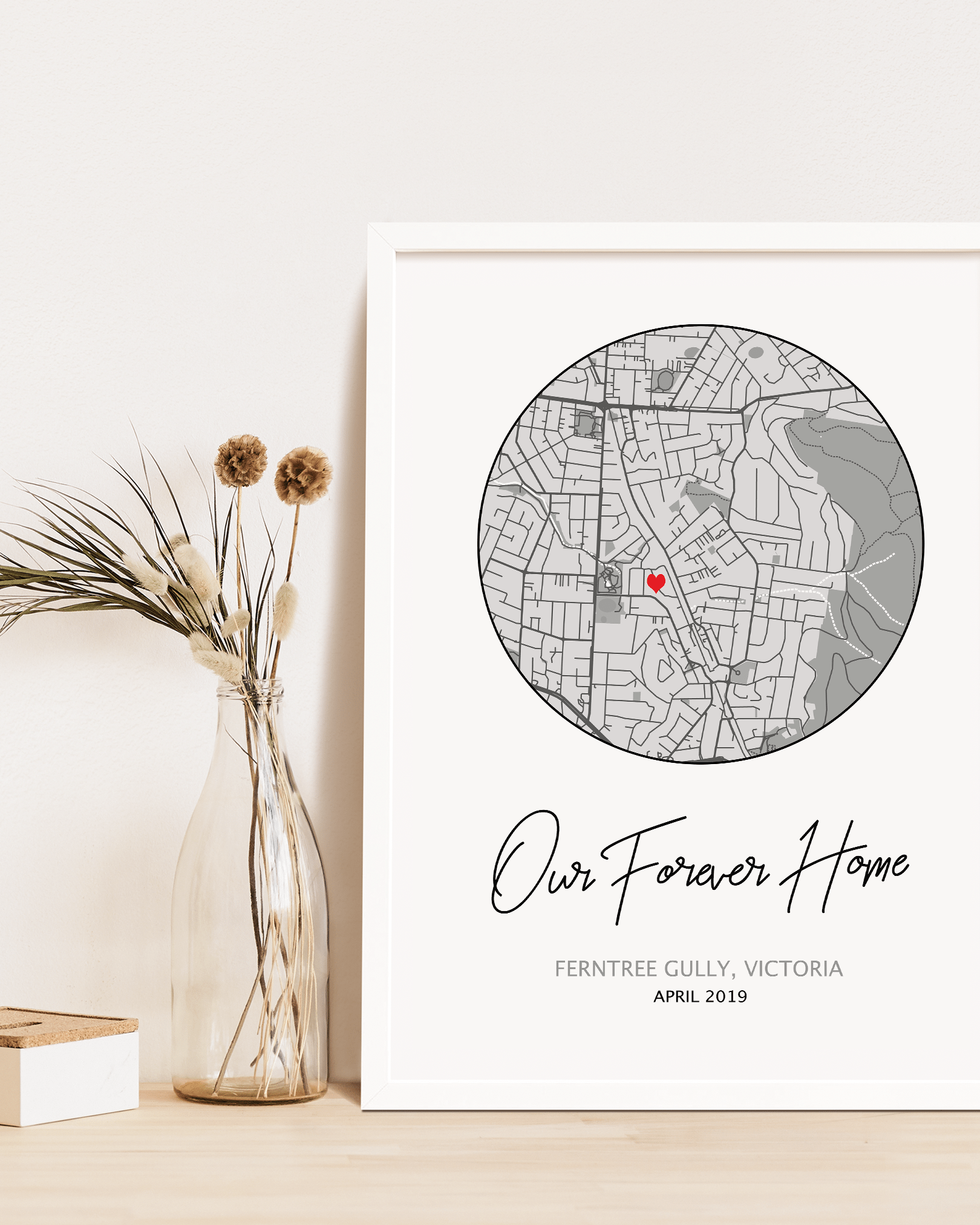 new home gift framed map