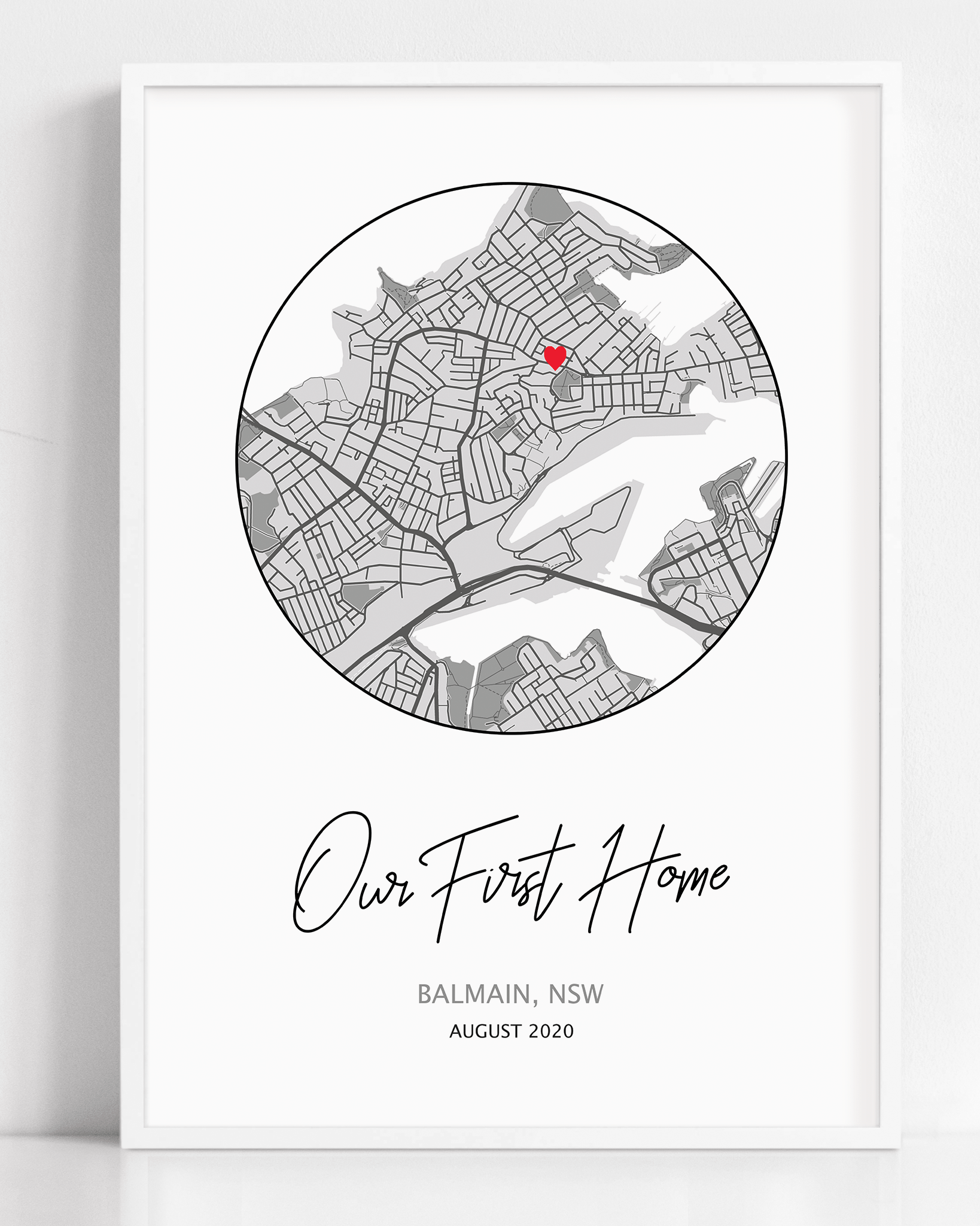 new home gift for homeowners framed map