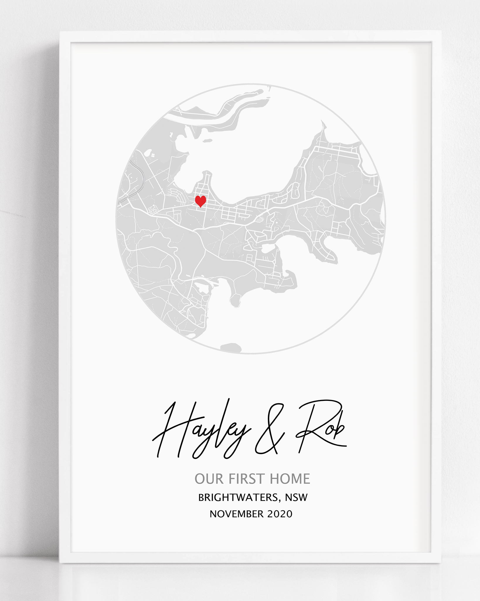 our first home gift for homeowners framed map