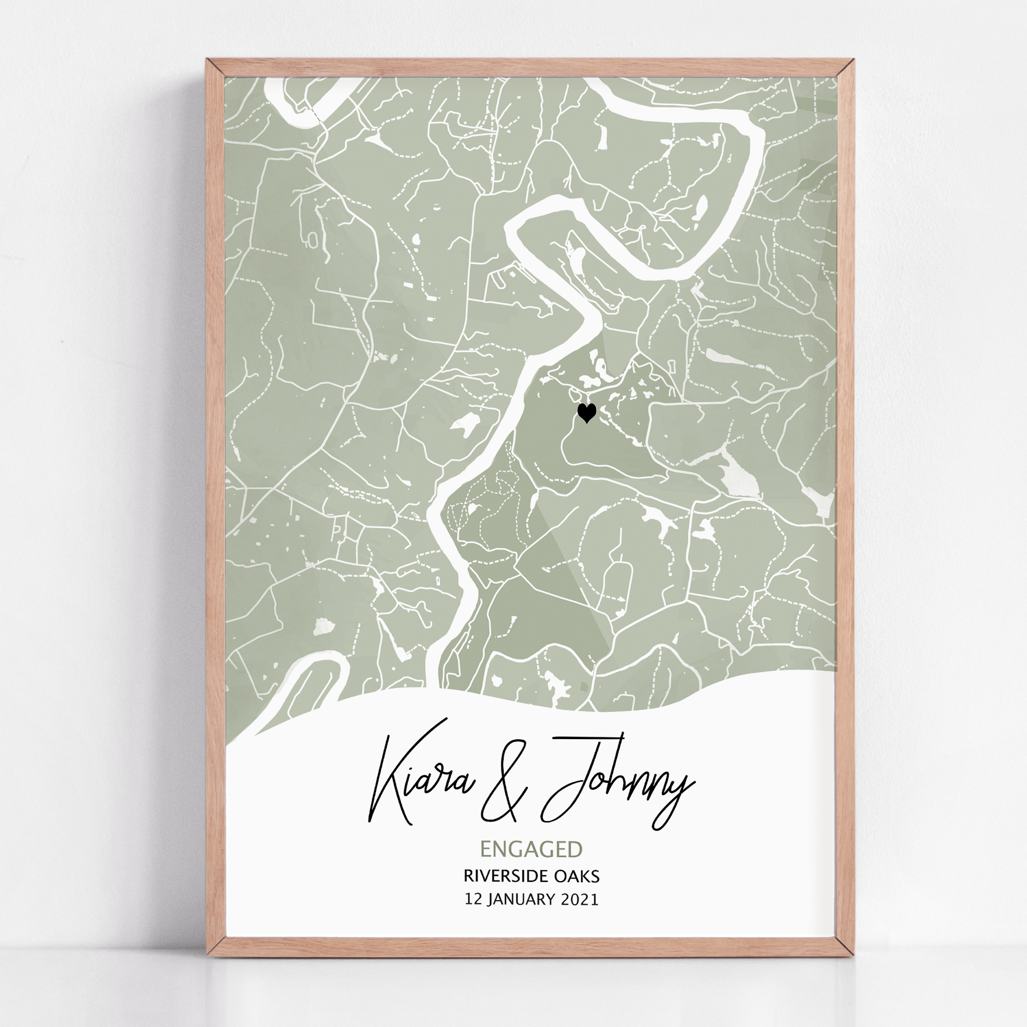 engagement gift framed custom artwork