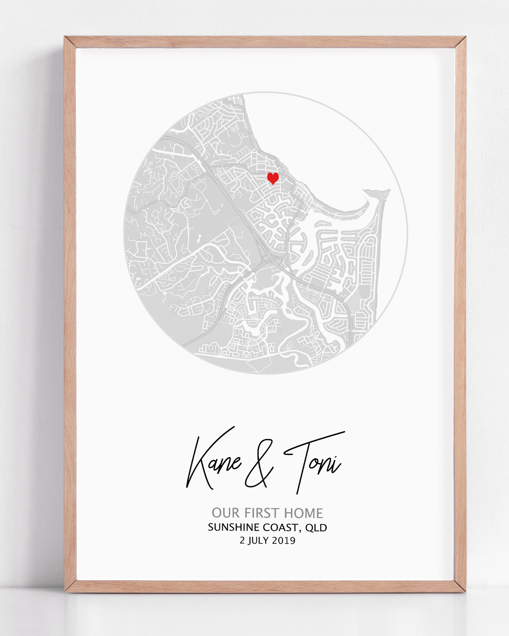 custom gift realtor idea framed map