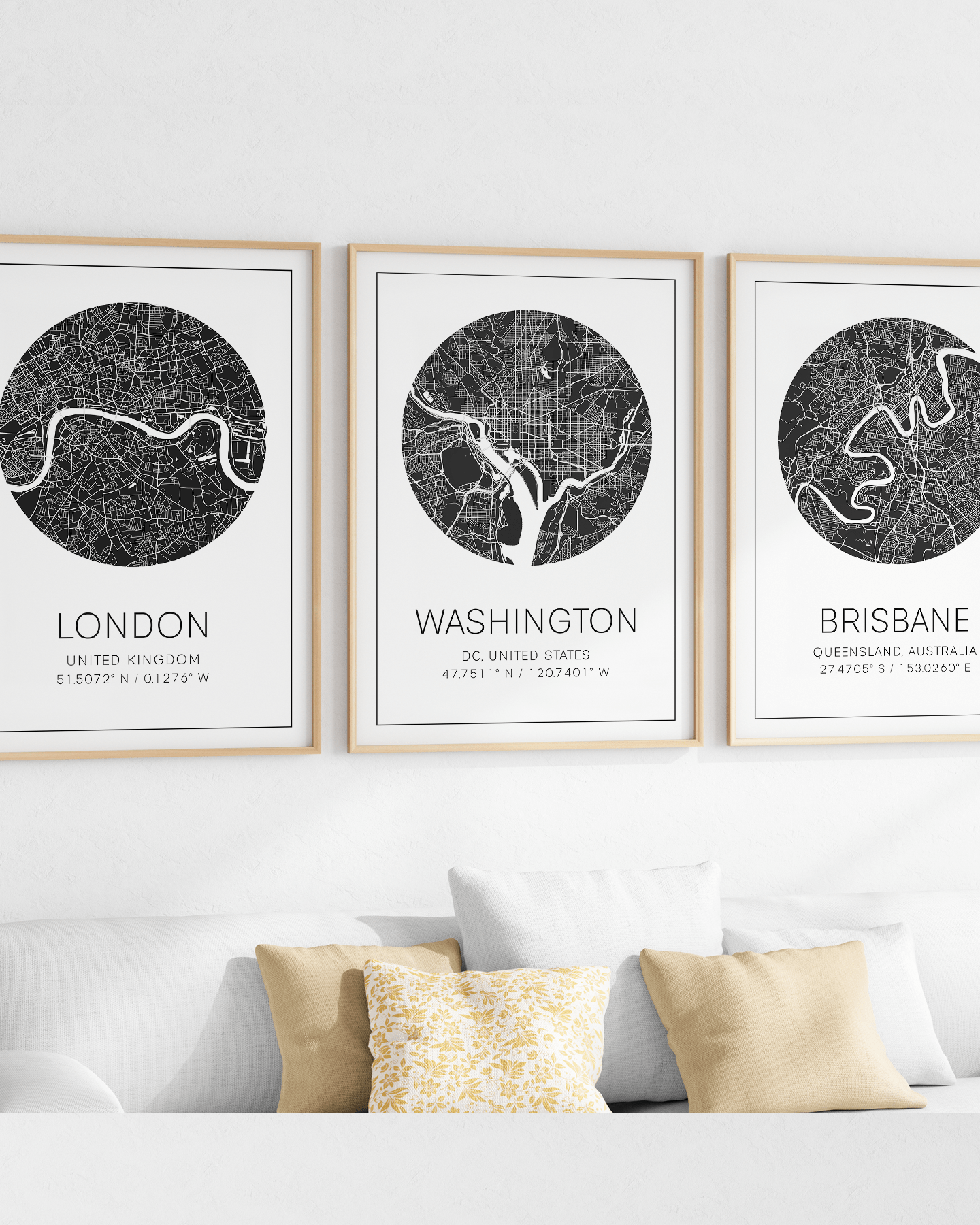 custom city map print framed art