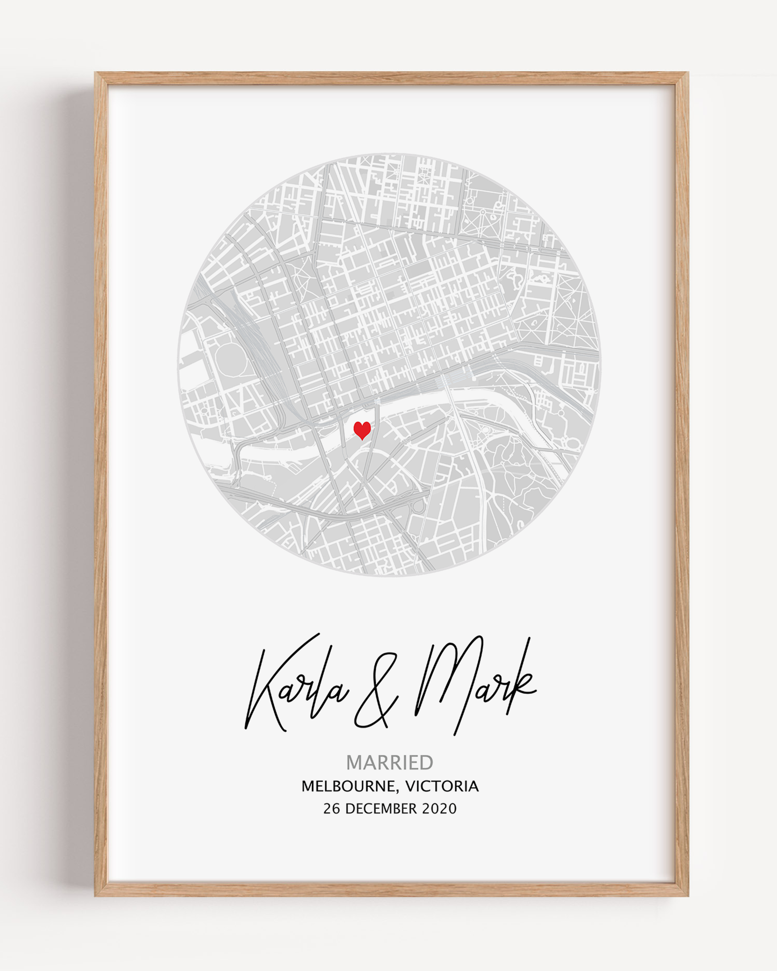 framed city map married gift