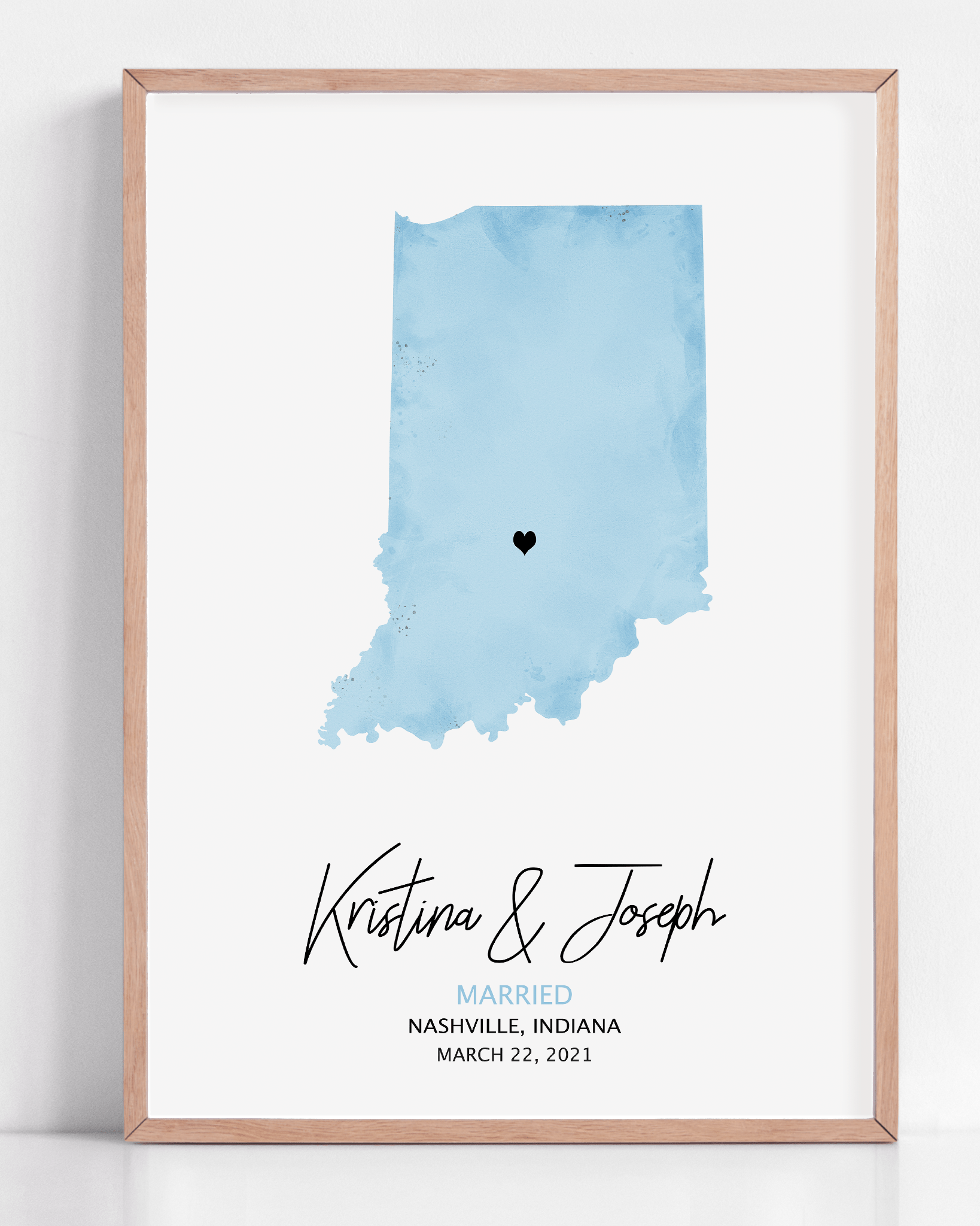 marriage gift framed map