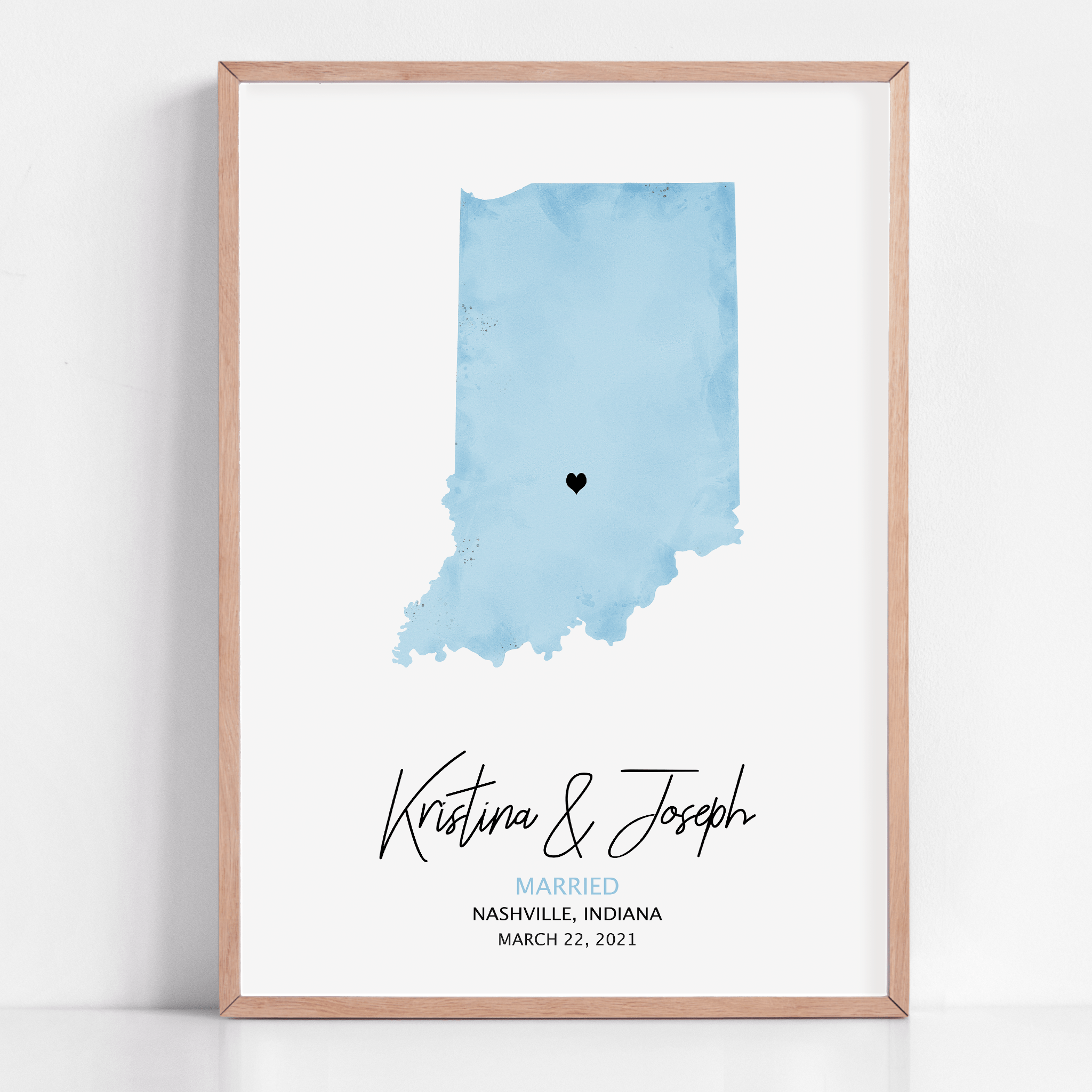 marriage gift framed map