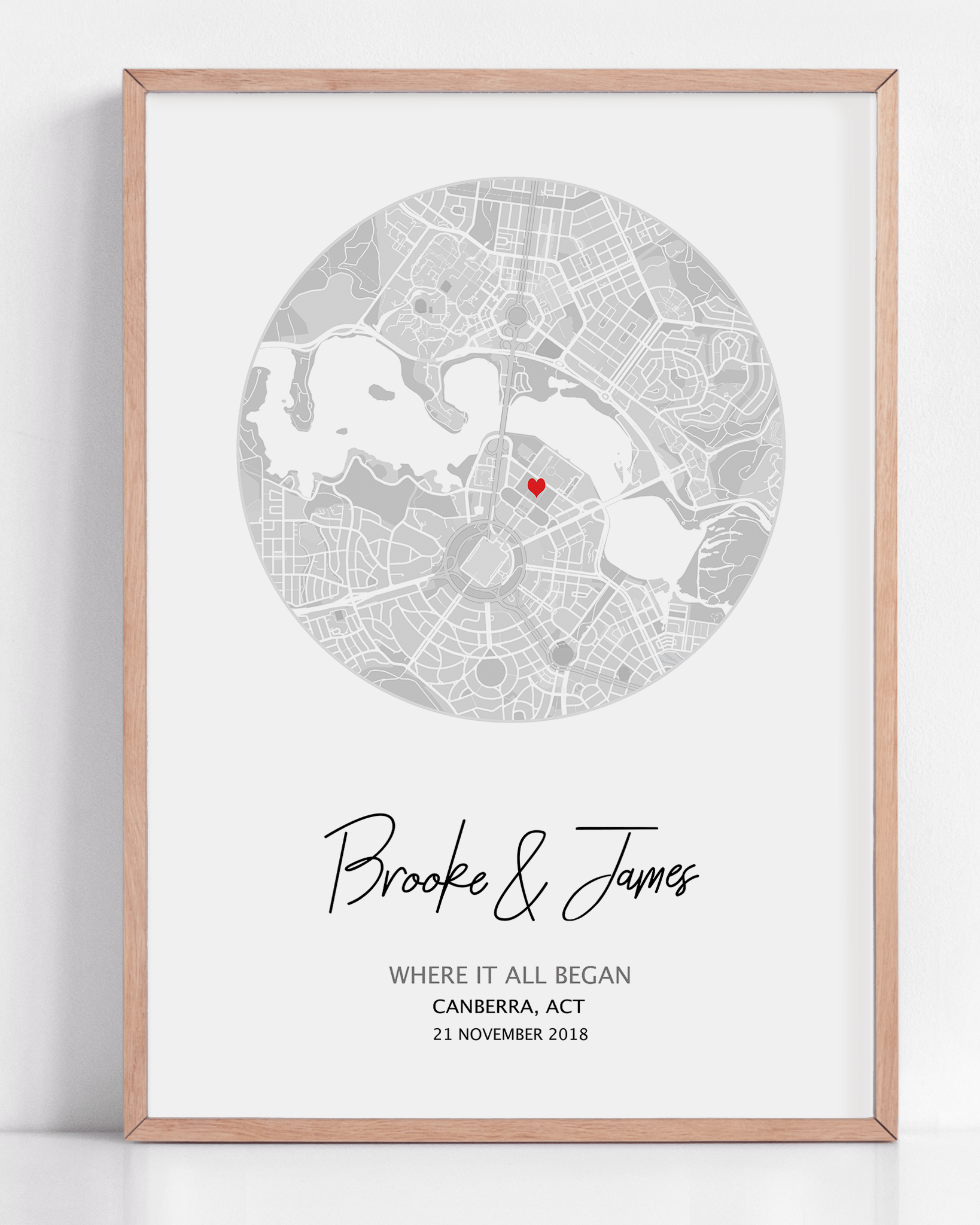 where we met gift map frame