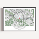 Personalised company anniversary artwork showcasing where the business started