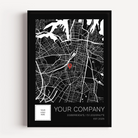 Custom company map print designed as a meaningful business anniversary gift