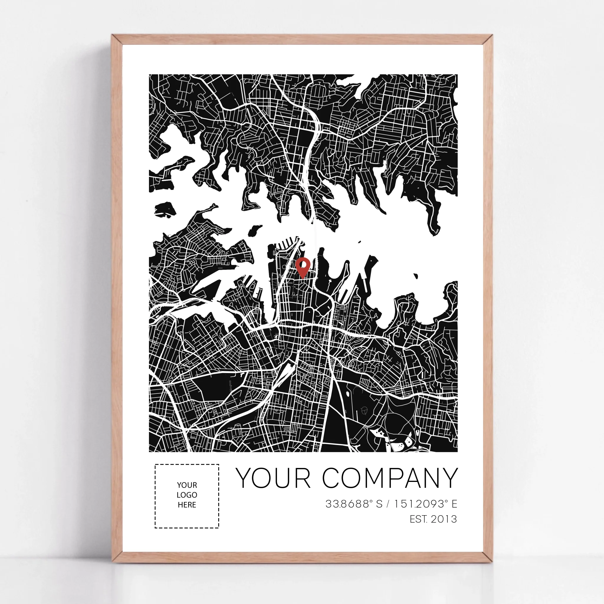 Impresión personalizada del mapa de la empresa