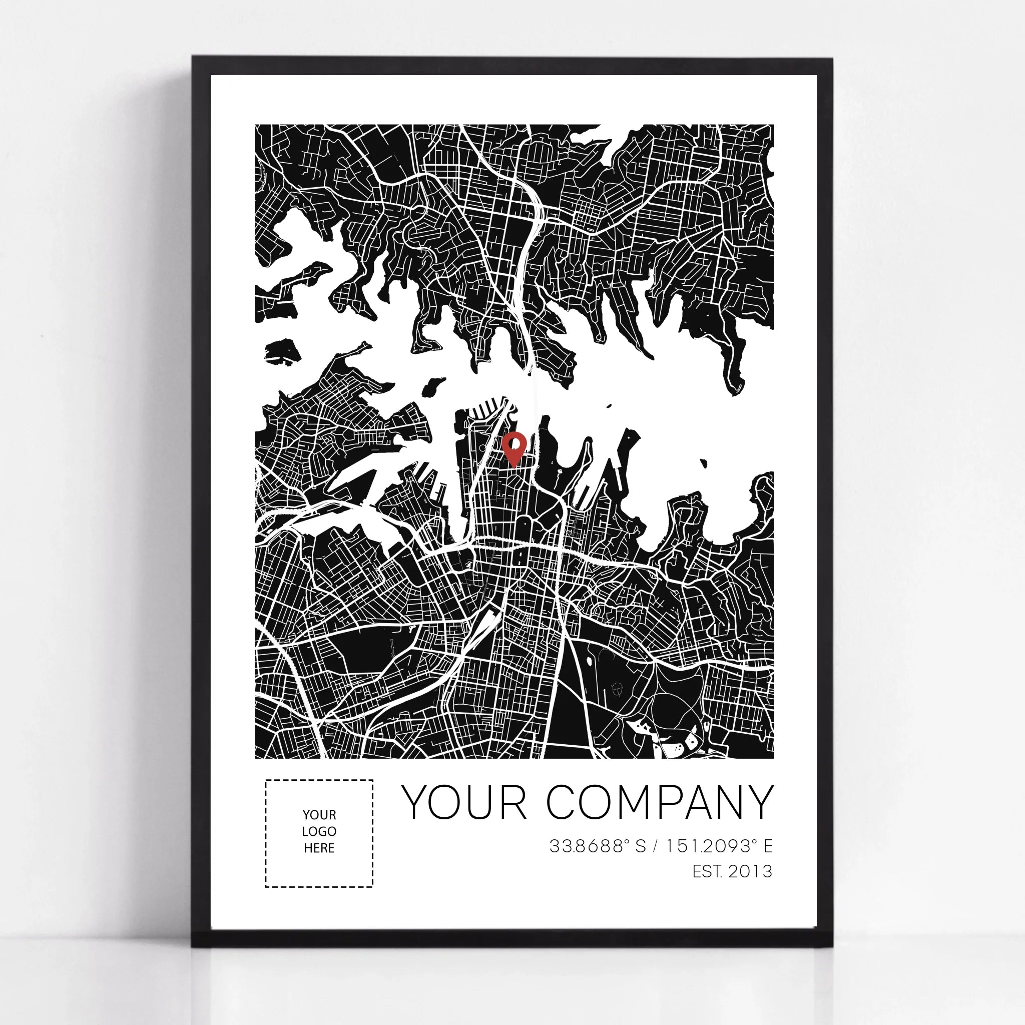 Impresión personalizada del mapa de la empresa