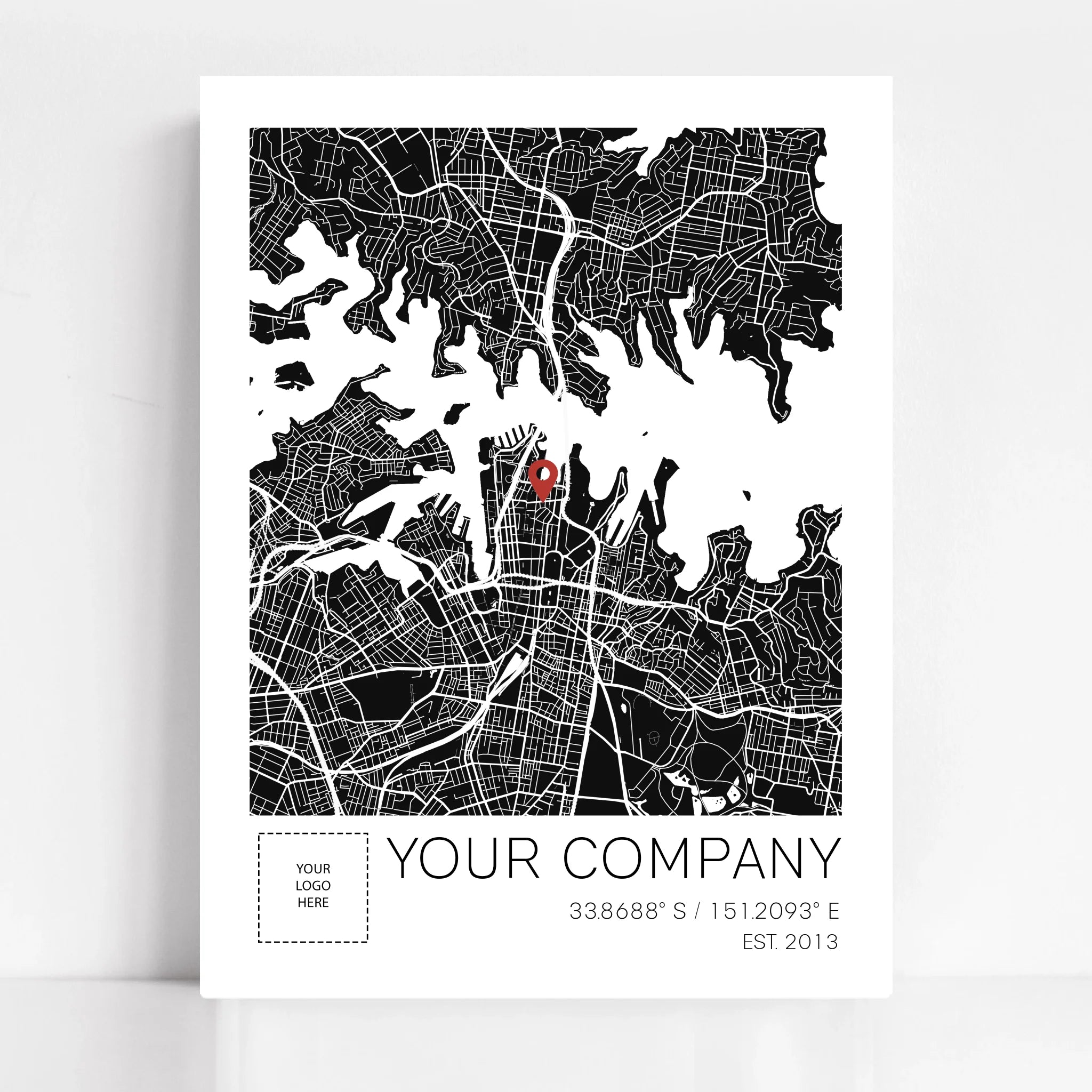 Impresión personalizada del mapa de la empresa