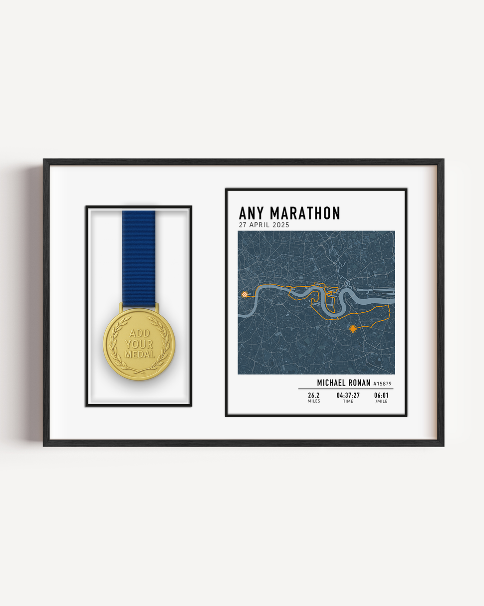 Marathon medal display frame for runners – stylish wall-mounted race medal holder to showcase finisher medals