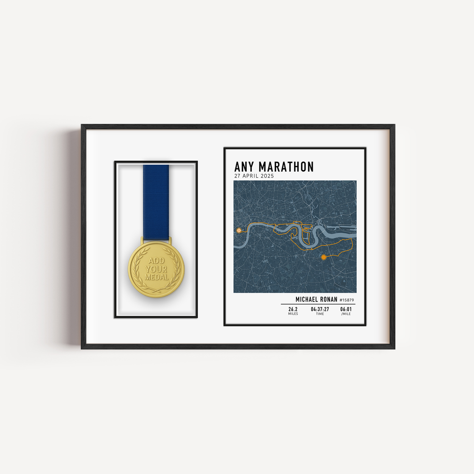 Marathon medal display frame for runners – stylish wall-mounted race medal holder to showcase finisher medals