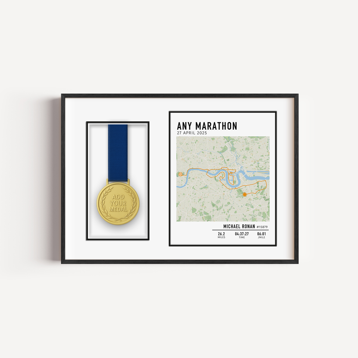 Running medal display frame – premium wall-mounted marathon medal holder for organizing and displaying race medals