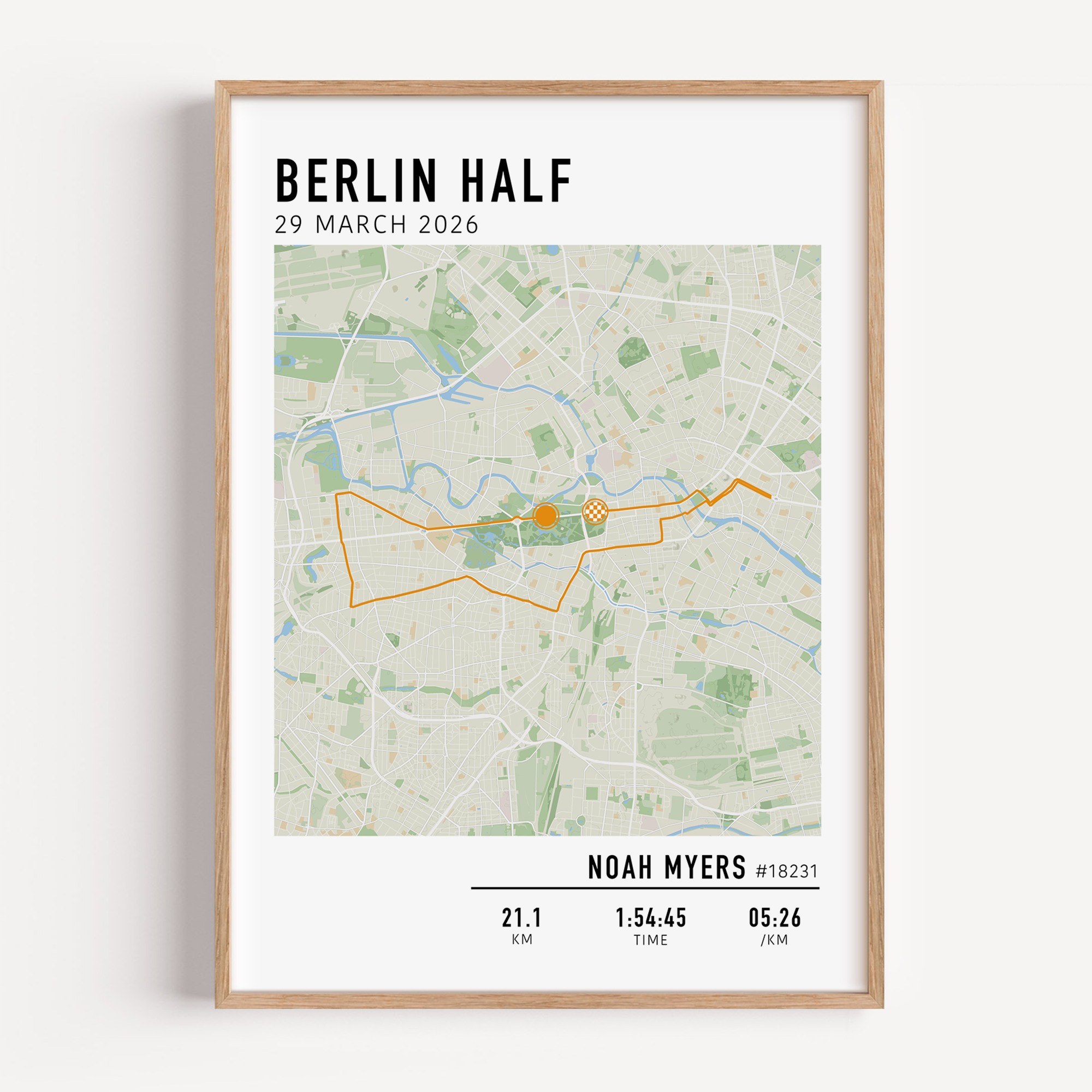 berlin half marathon map poster