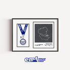 Official merchandise Edinburgh 10k medal frame featuring a sleek grey design, the official race logo, and a custom map alongside a precision-cut space for your 10k medal.