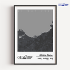 Sophisticated grey Edinburgh Marathon custom print, an official merchandise piece showcasing the race course and official logo for a minimalist milestone memento.