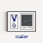 Official merchandise Edinburgh Marathon Junior 1.5k medal frame featuring a sleek grey design, the official race logo, and a custom map alongside a precision-cut space for their 1.5k medal.