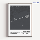 Official Edinburgh Marathon Junior 2km custom print in grey, featuring the official event branding and a custom map of the Junior route for a timeless and sophisticated keepsake.