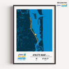 Framed Gold Coast Marathon 10km 2026 personalised artwork displayed on a wall as home decor.
