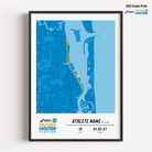 Framed Gold Coast Marathon 10km 2026 personalised artwork displayed on a wall as home decor.