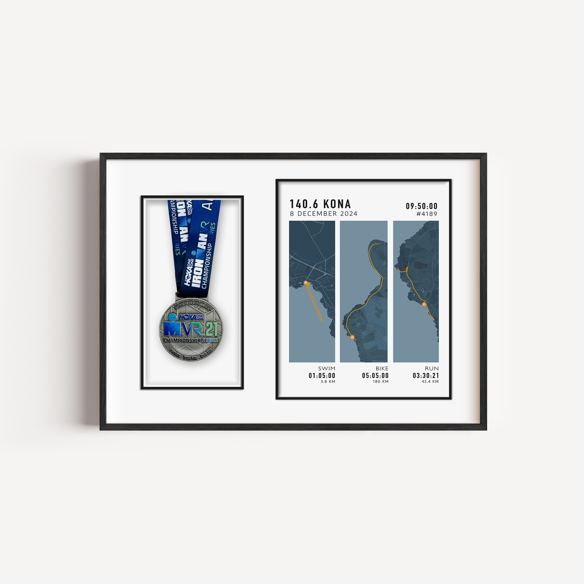 Ironman medal display frame for triathlon – stylish wall-mounted race medal holder to showcase finisher medals