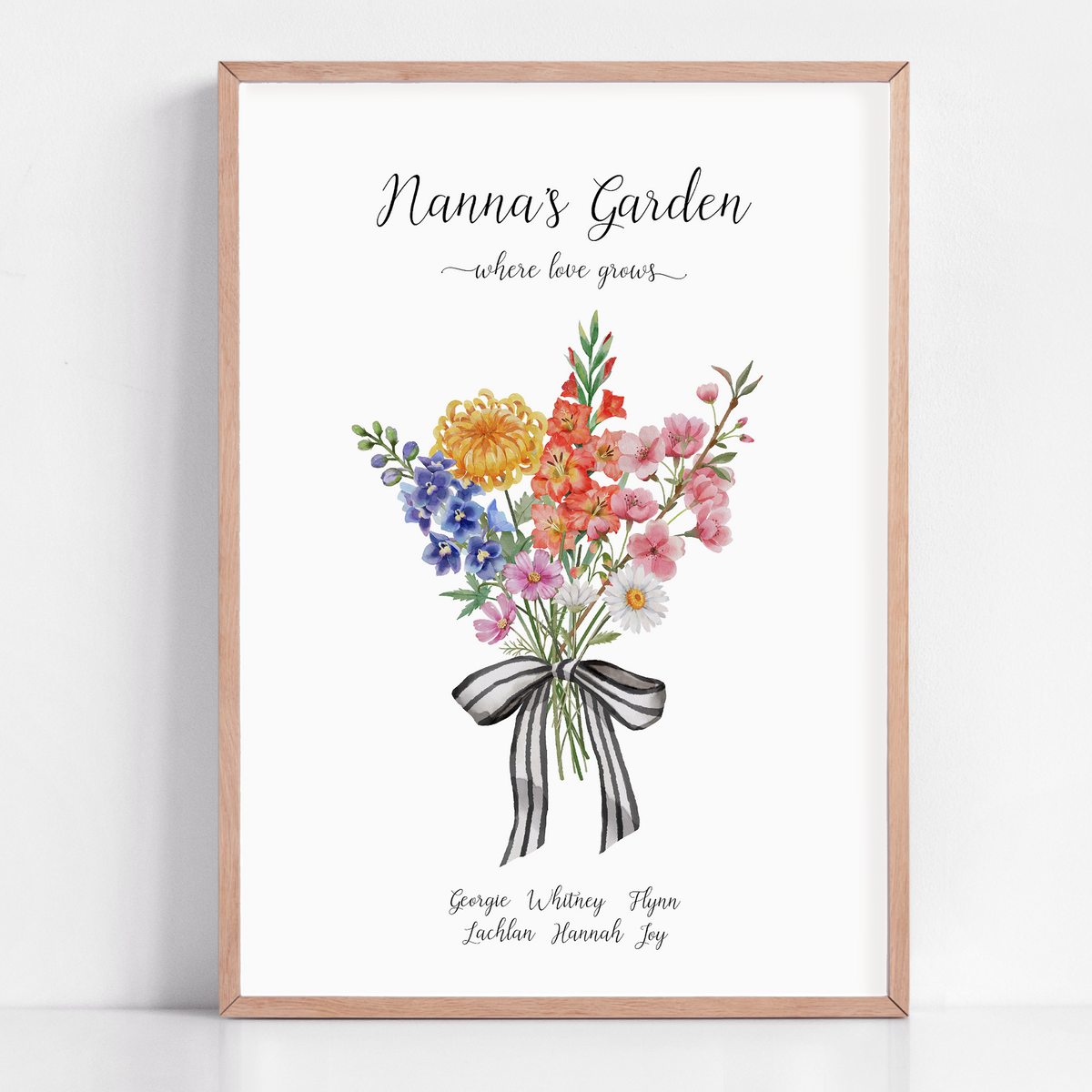 nannas garden birth flower print