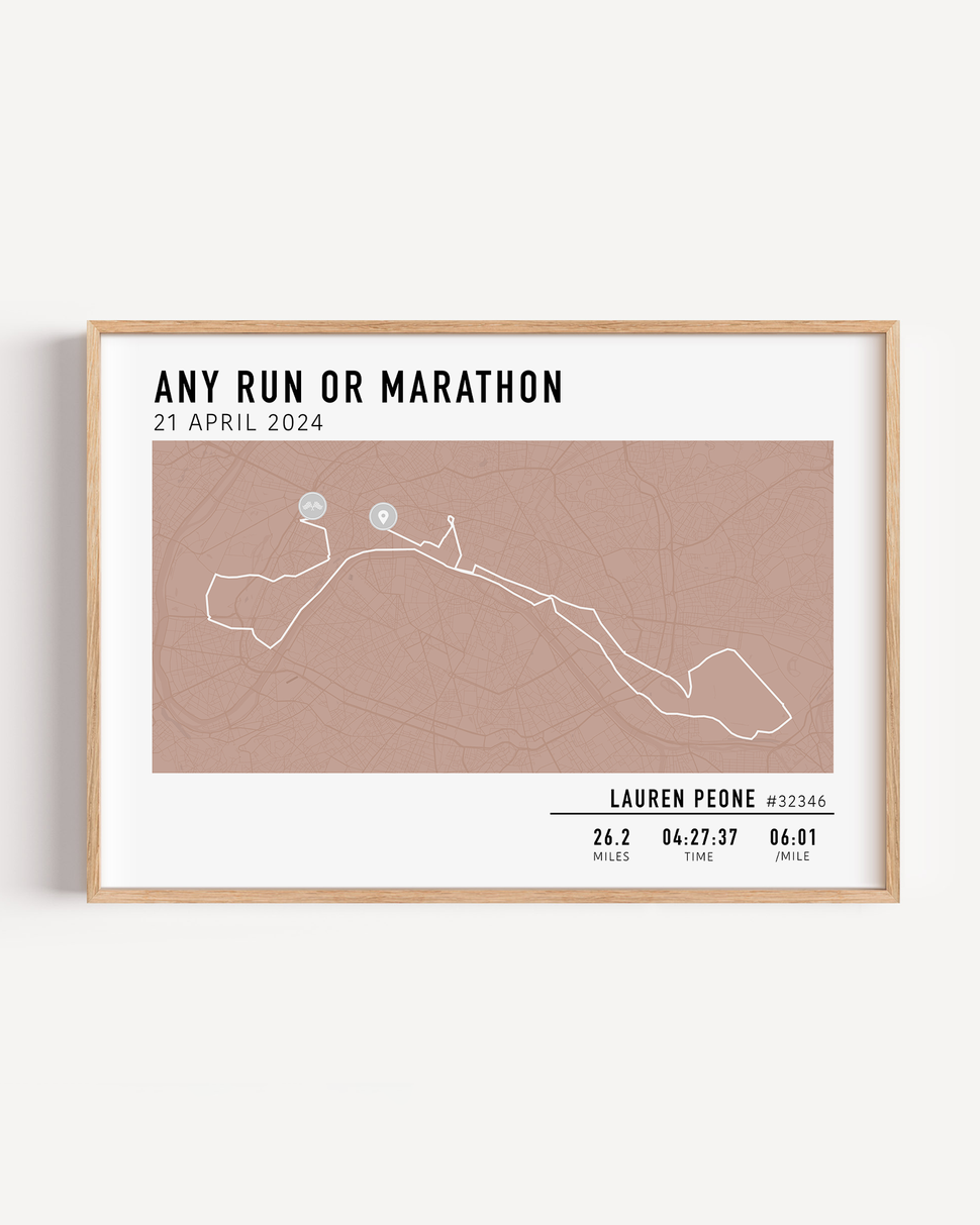 paris marathon route custom gift