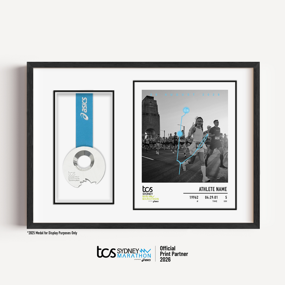 Marco de exhibición de medallas del Maratón de Sídney TCS - Oficial 2025