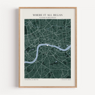 Personalized Where It All Began map print presented as meaningful romantic gift for partner or couple