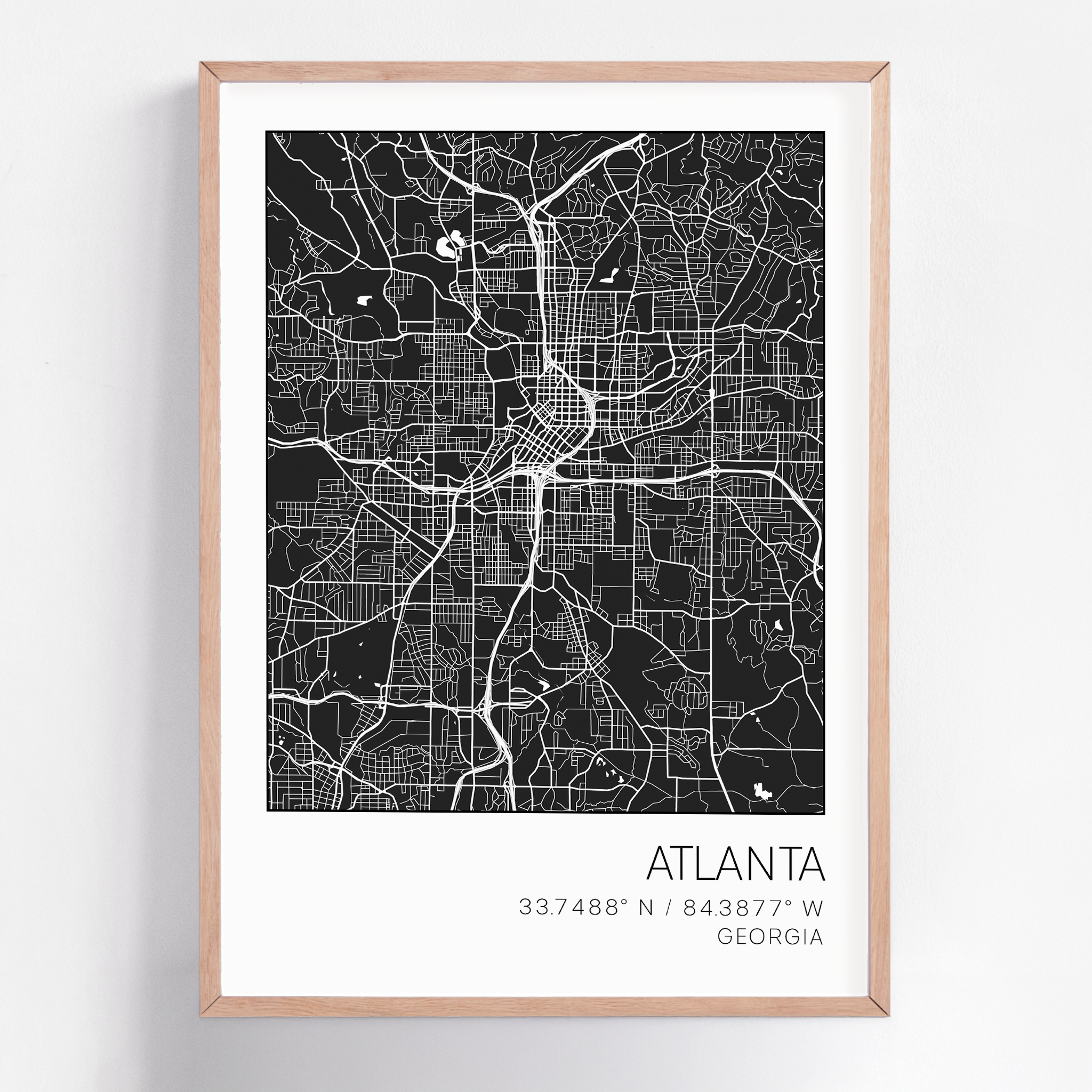 Personalized city map wall art of any location, custom framed print showcasing detailed street maps—perfect for home décor or meaningful gifts.