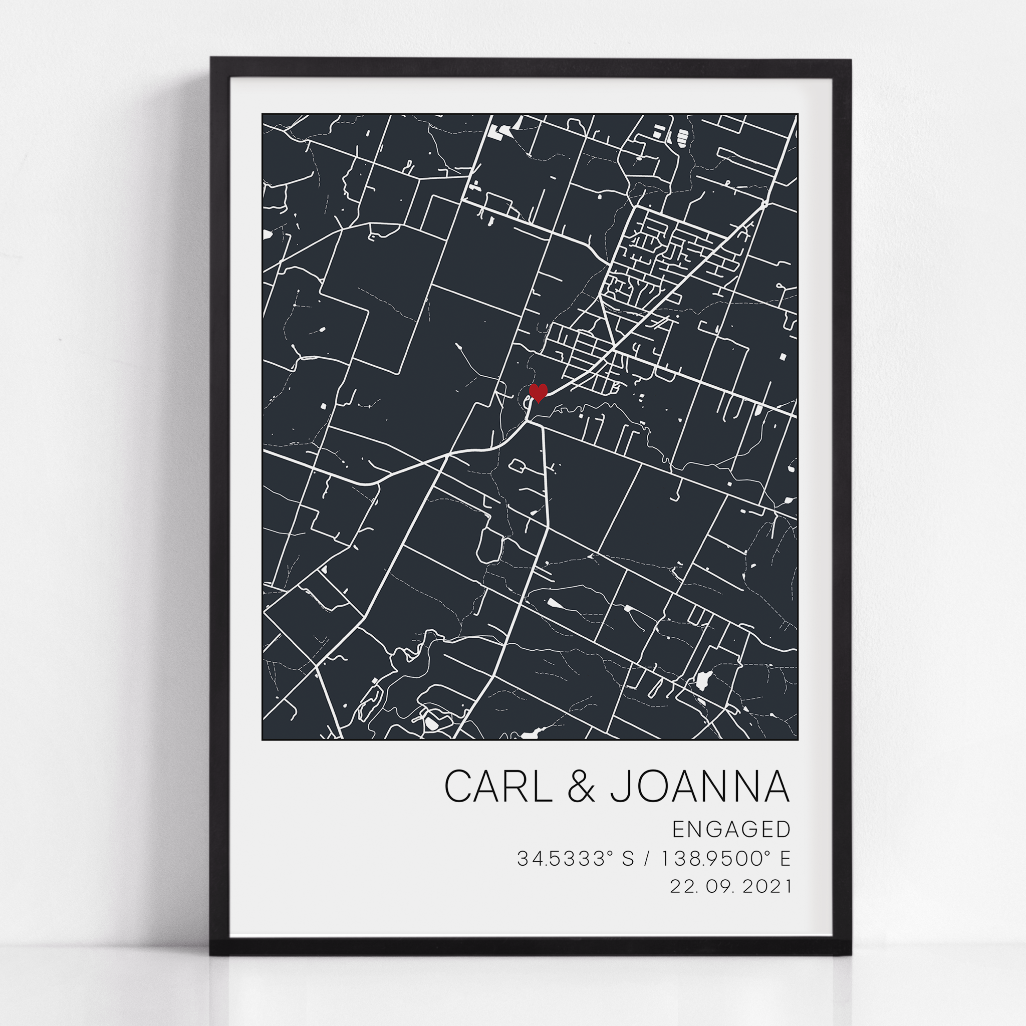 newly engaged map gift for couple