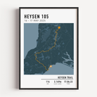 Custom hiking route print showing a personalized trail map with elevation profile and hike stats – perfect gift for hikers.