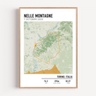Map poster of any cycling route with elevation framed with stats and location