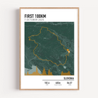 Map poster of any cycling route with elevation framed with stats and location, gift for cyclist