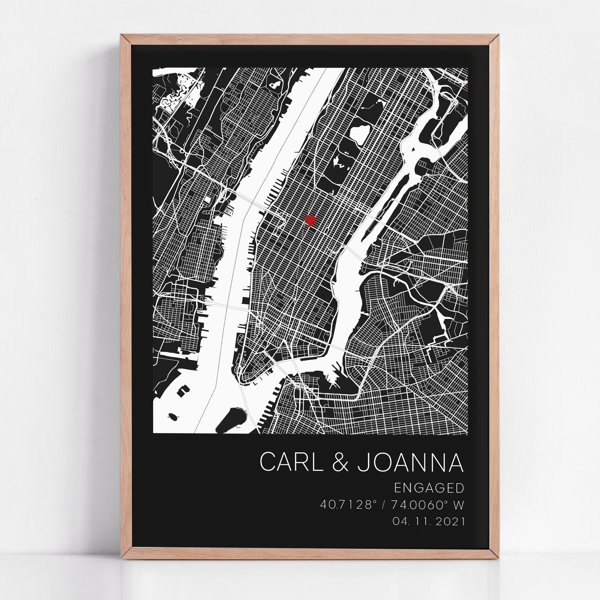 Engagement gift for newly engaged couple framed print of engagement location