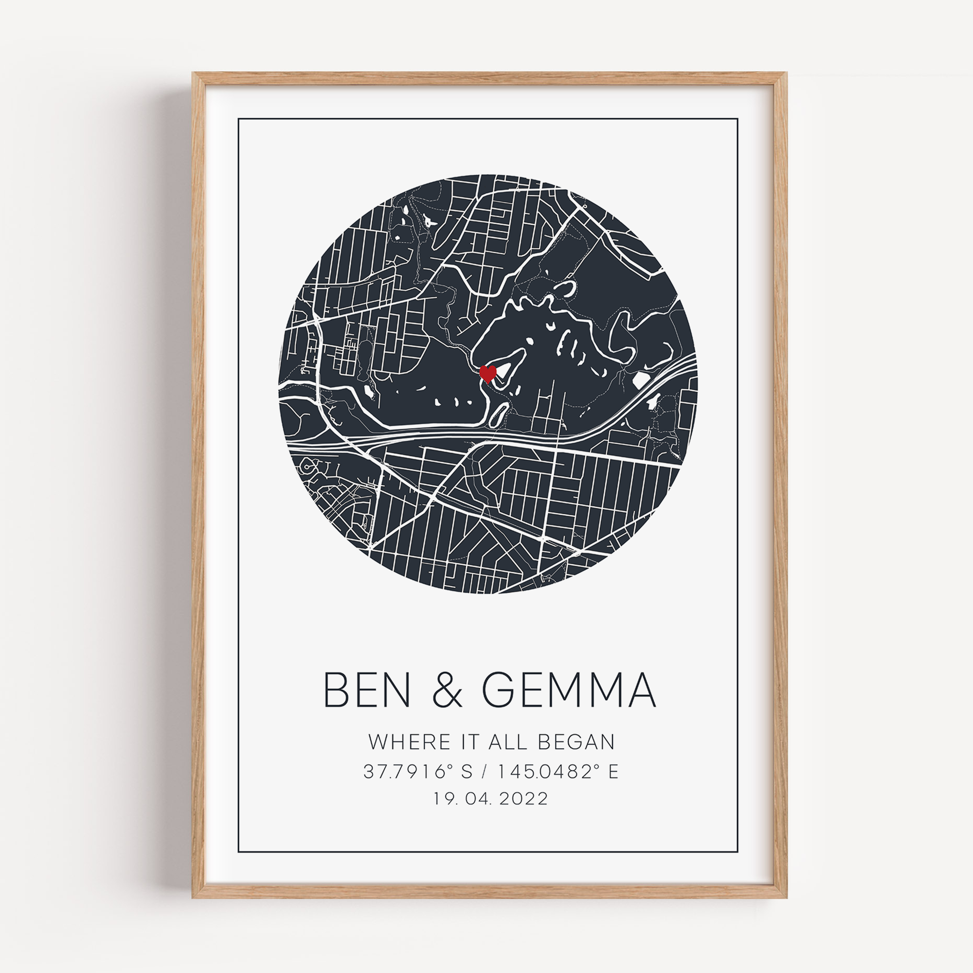 where it all began gift first date framed print